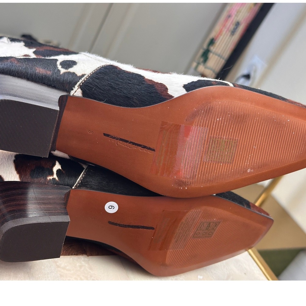 Madewell NWOB The Carina Ankle Boot SZ 8 Brown White Cow‎ Print Calf Hair - Picture 6 of 9